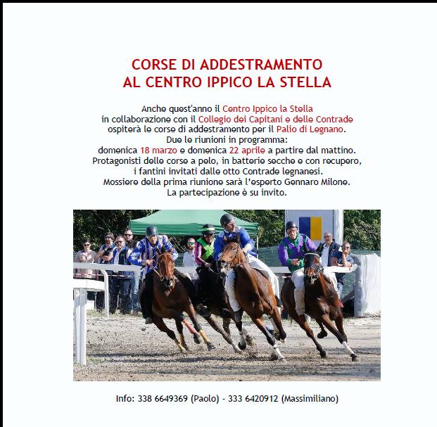 corse legnano date e numeri