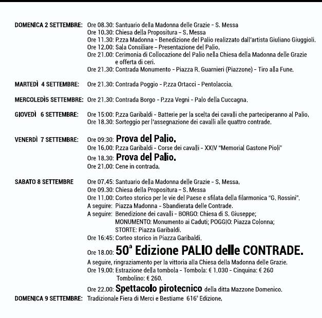 castel del piano programma 2018